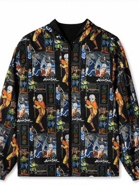 Nickelodeon Avatar Black Multicolor Bomber Jacket